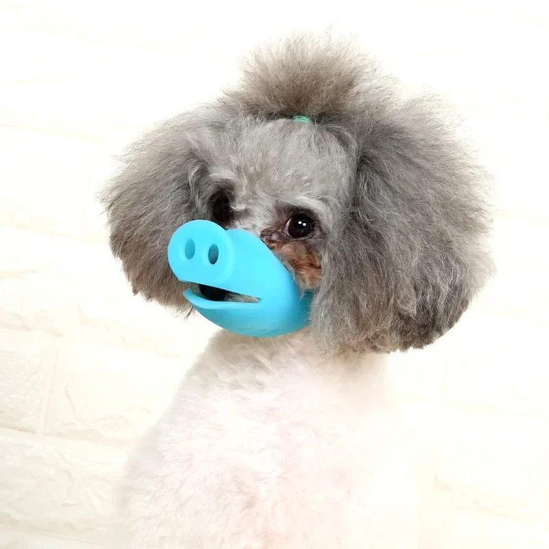 Pet Dog Personalized Breathable Muzzle Silicone Pig Nose Muzzle Mask Stop Barking Biting and Chewing for Small Large Dog Muzzles