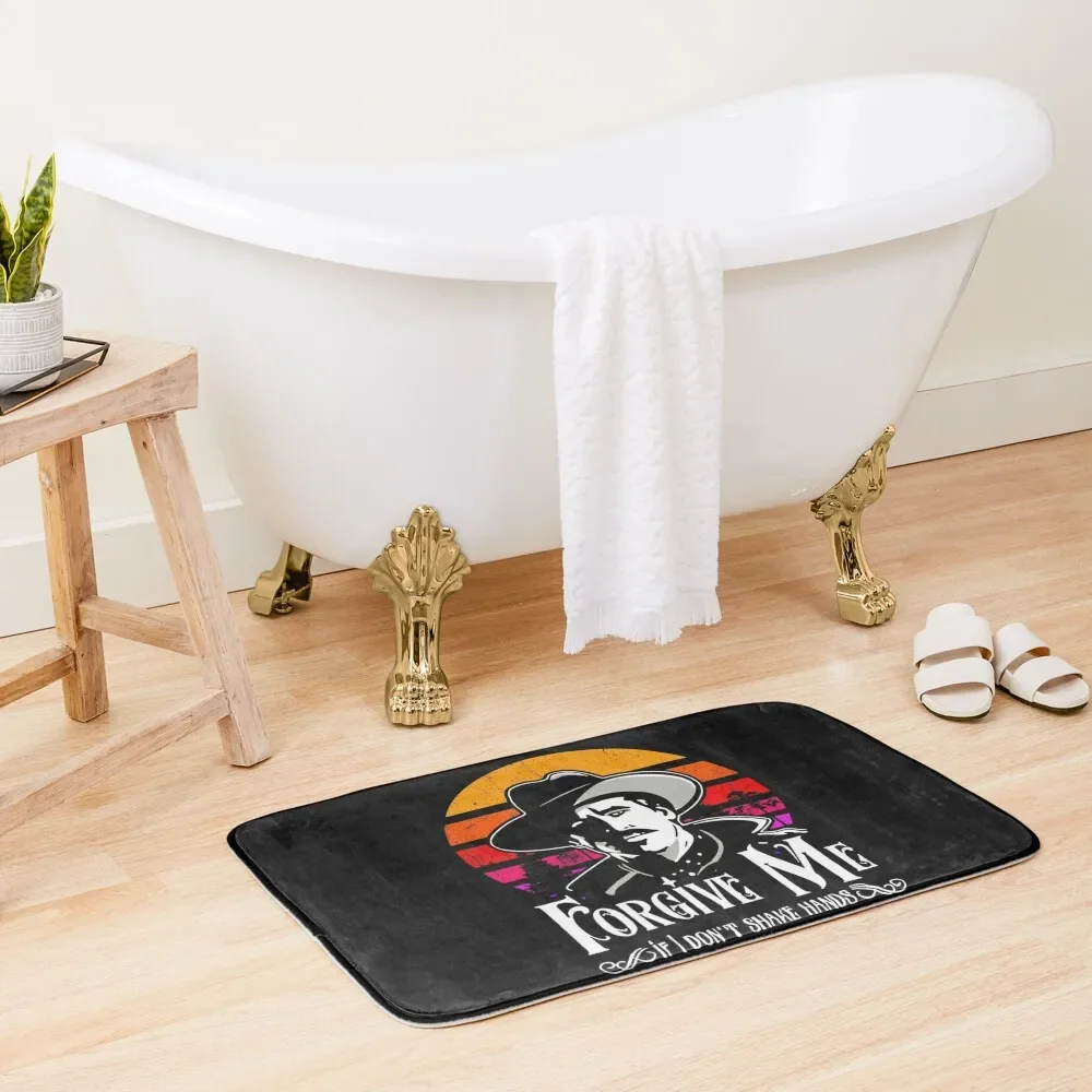 

Doc Holliday-Forgive Me If I Don't Shake Hands Vintage Bath Mat Bathroom Carpet Rug Foot Bathtub Carpet Carpet Mat