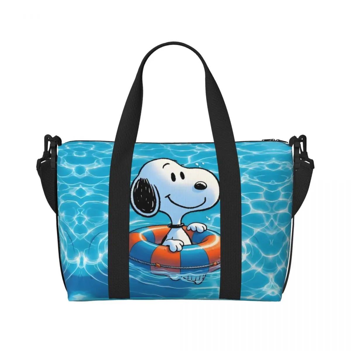 

Пляжная большая сумка S-Snoopys на заказ для женщин, пляжные дорожные сумки с большим отделением в стиле аниме для спортзала