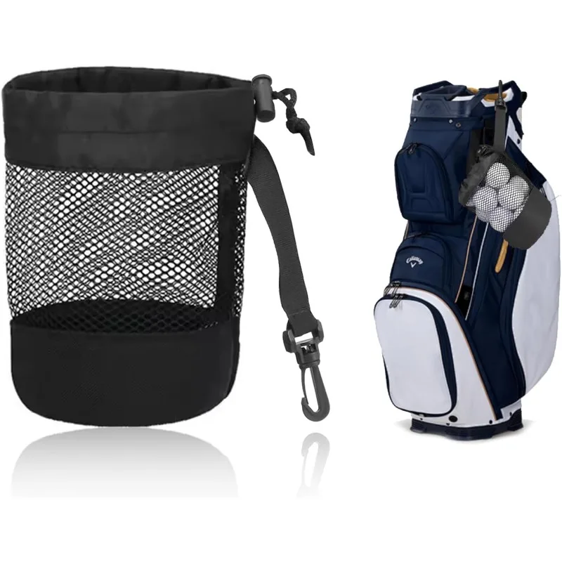 Golf Ball Storage Bag Large Capacity with Drawstring Closure Mesh Pocket Design Easy Organization Golf Shag Bag Organizer