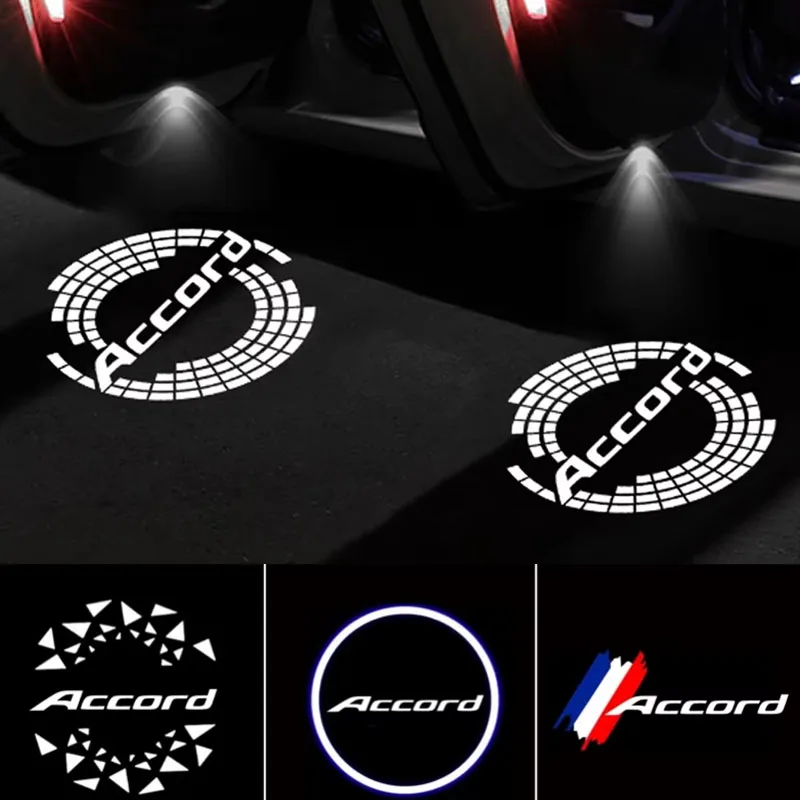 2Pcs LED Car Door Welcome Lights Logo Projector Courtesy Ghost Shadow Lamp for Honda Accord 2004-2013
