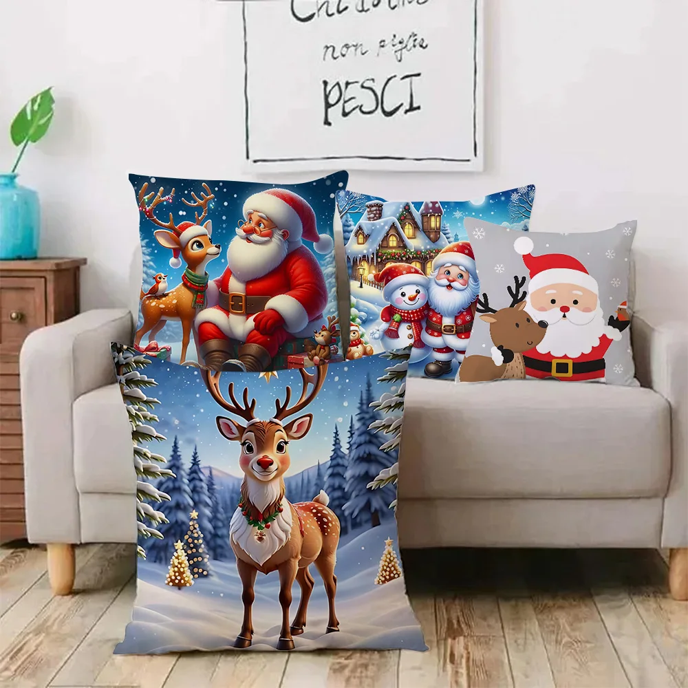 

Christmas Cushion Cover Decorative Pillow Cover Throw Pillow Case Home Decor Sofa Bed Christmas Decor for Home Pillowcase