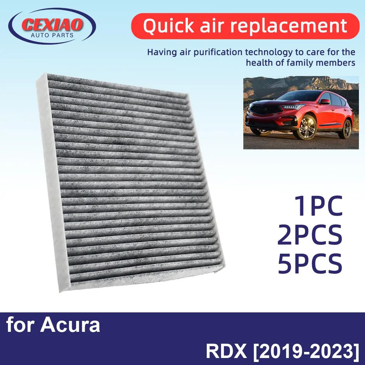 

Фильтр кондиционера Acura RDX 2019-2023 CF11182 80291-T5R-A01 80292-TBA-A11, 1 шт., 2 шт.