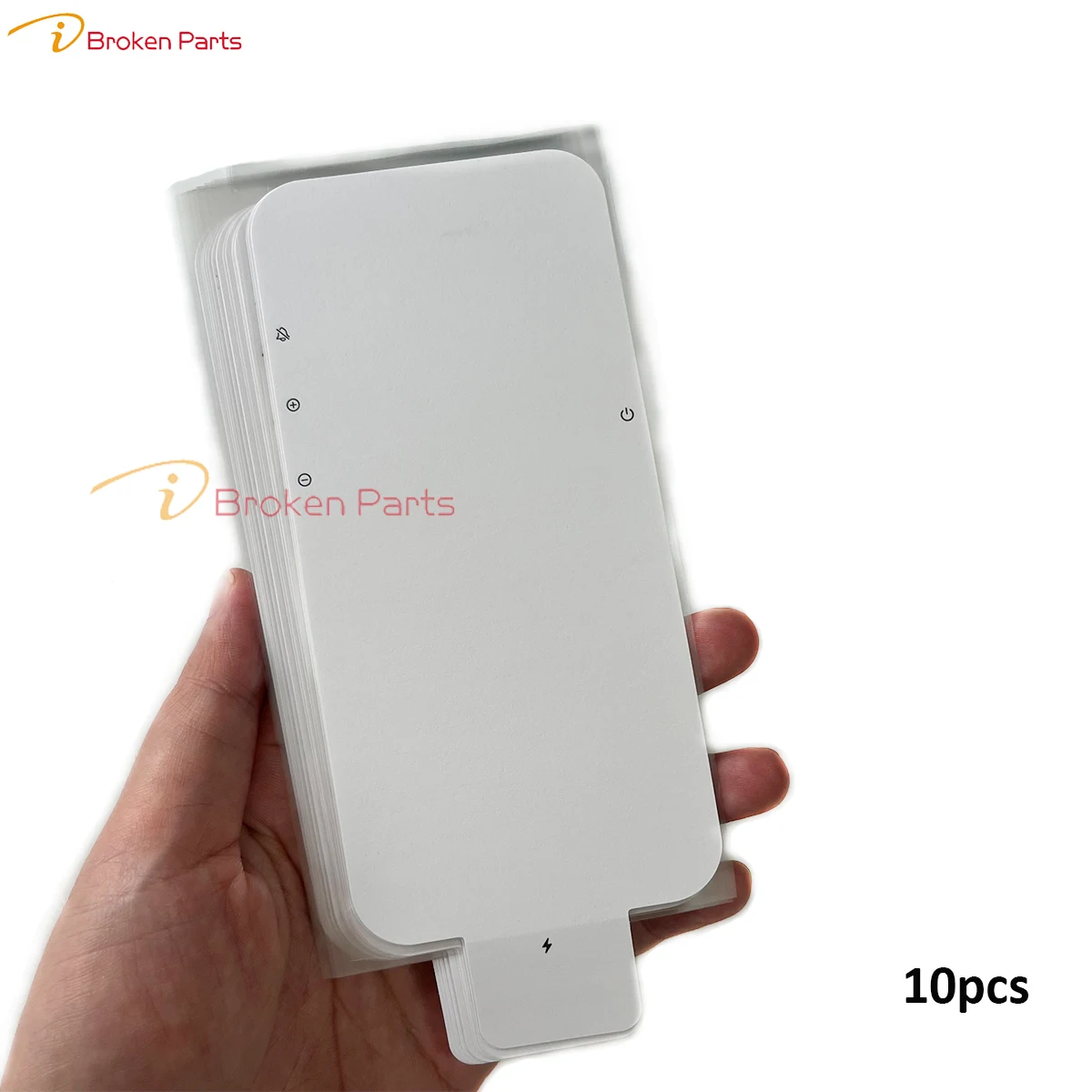 10 Uds sello de etiqueta de fábrica película adhesiva de papel de aluminio para iPhone 16 15 14 13 12 Pro Max nuevo Protector de pantalla de teléfono
