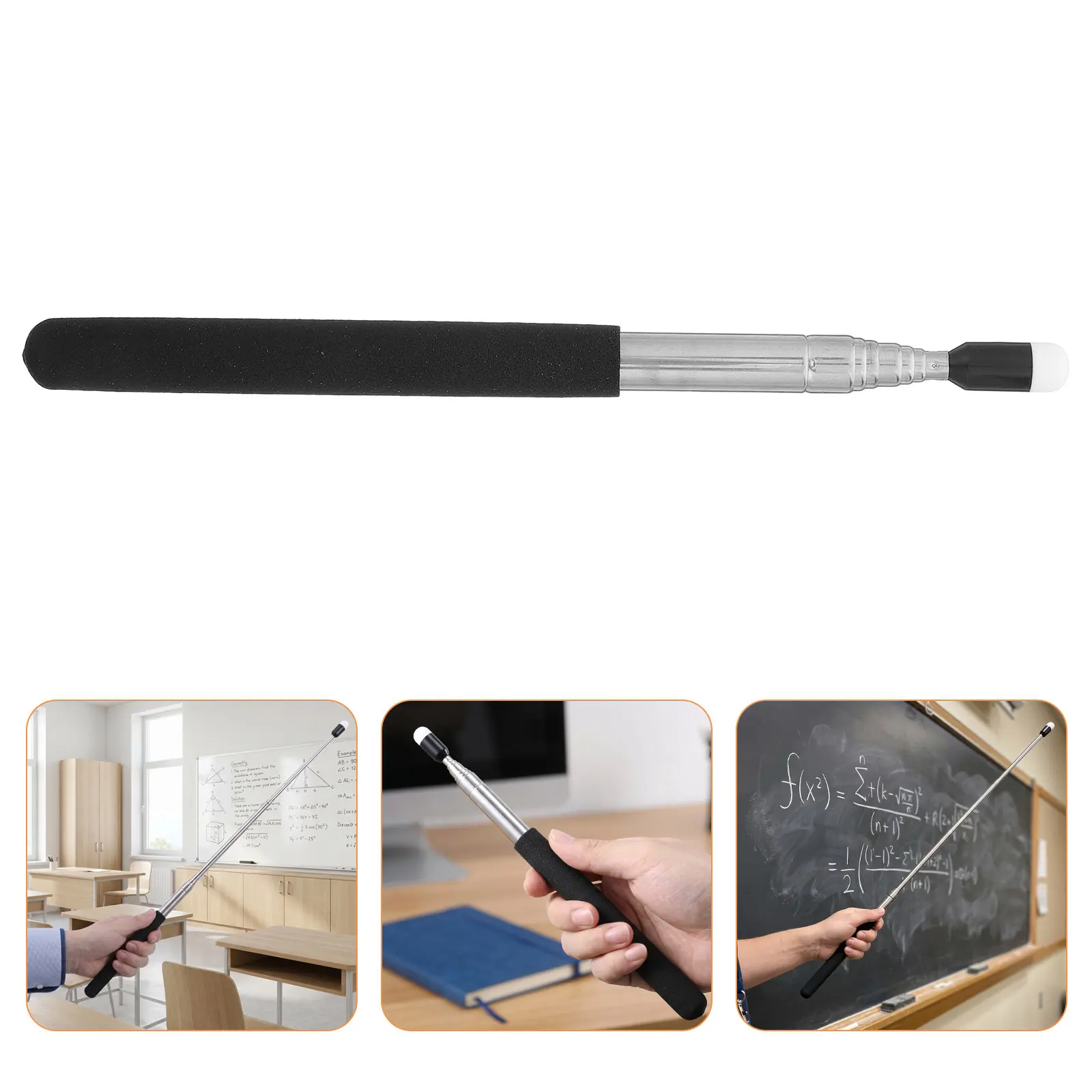 3Pcs Teaching Sticks Retractable Extendable Metal Lightweight Board Portable Teacher Tool