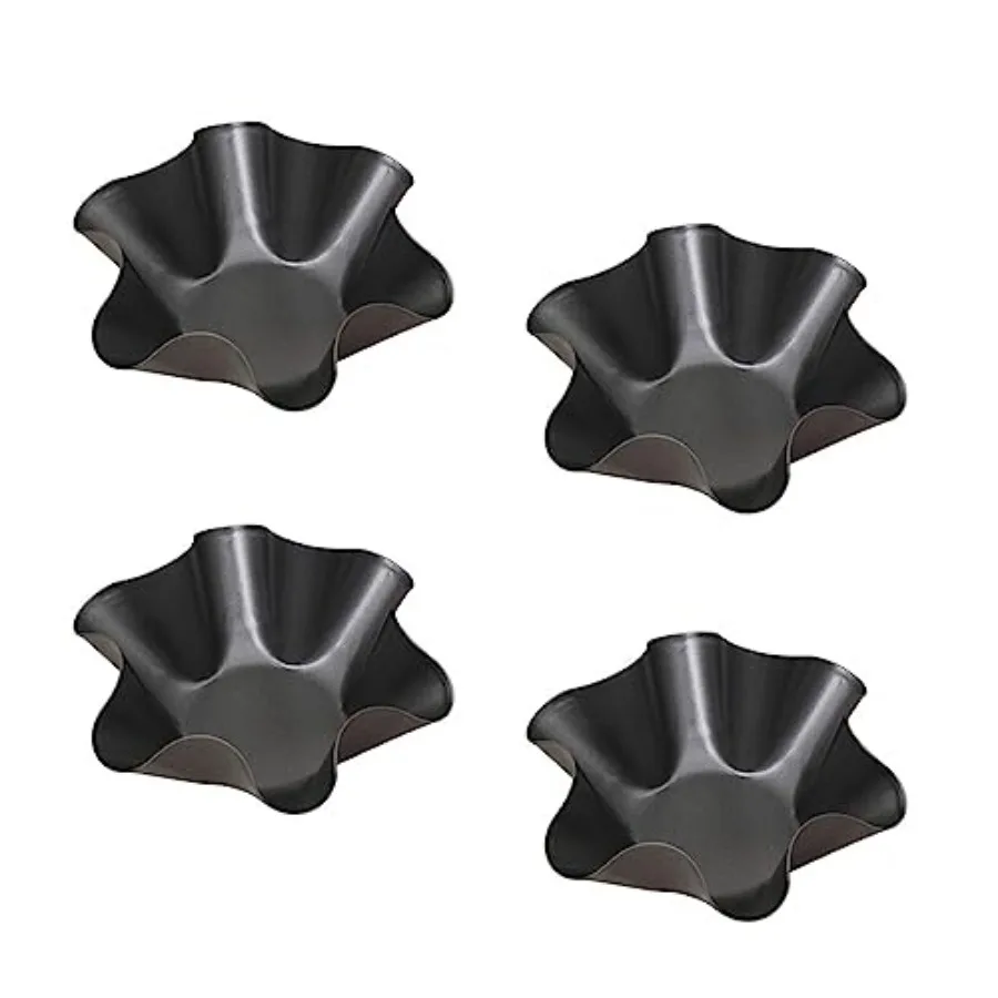 

Tortilla Pan Set - 4pcs Non-Stick Carbon Steel Taco Salad Bowl Makers Tortilla Shell Pans, Tostada Bake Taco Shells, Flower-sha