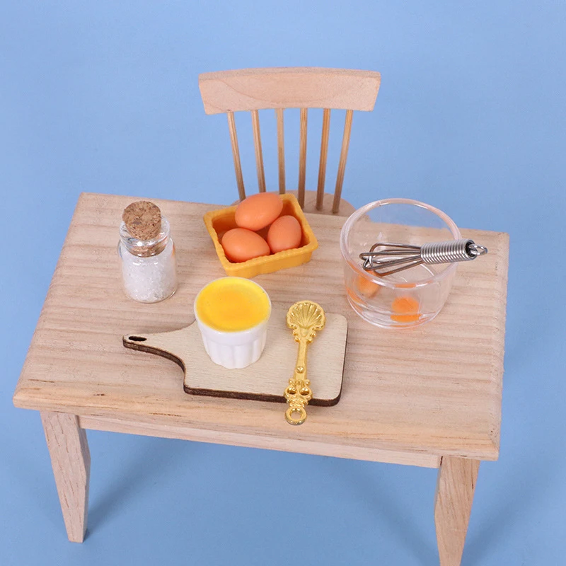 Juego de batidor de huevos de simulación para casa de muñecas, 10 Uds., 1/12, decoración de cocina en miniatura, Kit de juguetes, accesorios para casa de muñecas