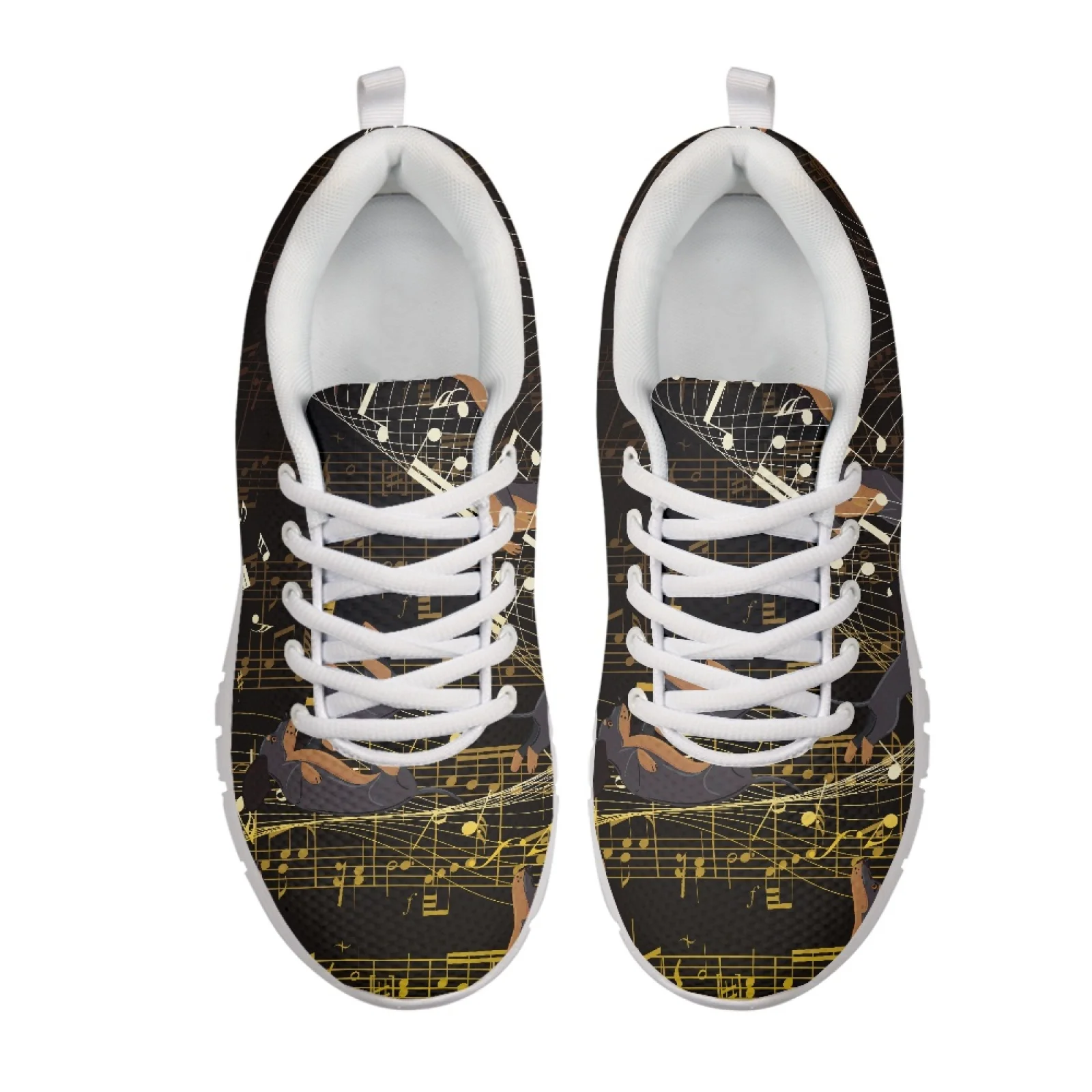 Coloranimal Musical Note Lightweight Sports Tennis Shoes for Men Mesh & EVA Sole Women Sneakers for Gym