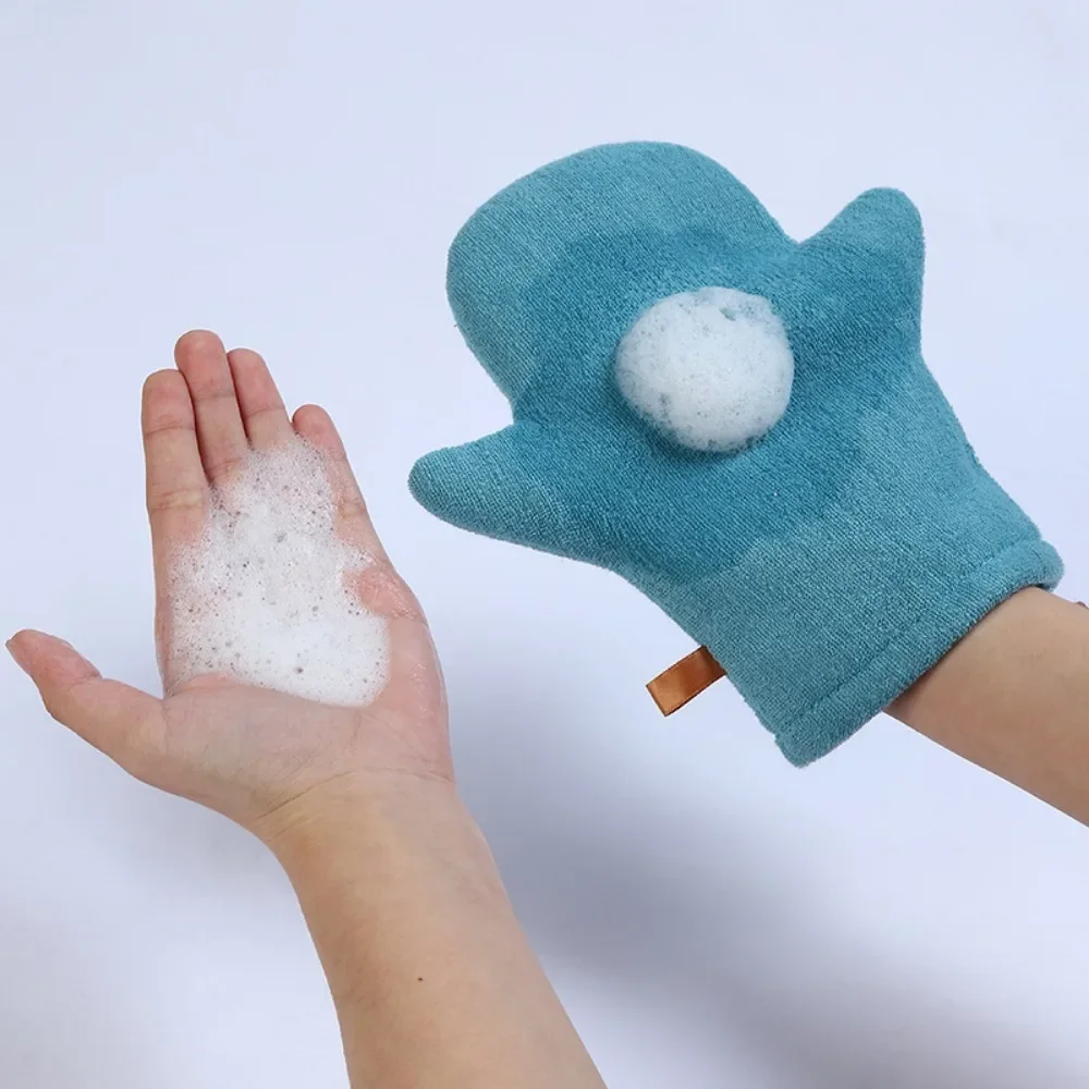 Guantes de baño de doble capa con dibujos animados para bebé, paño de ducha con forma bonita para baño de niños, ducha limpia, masaje, limpiador de