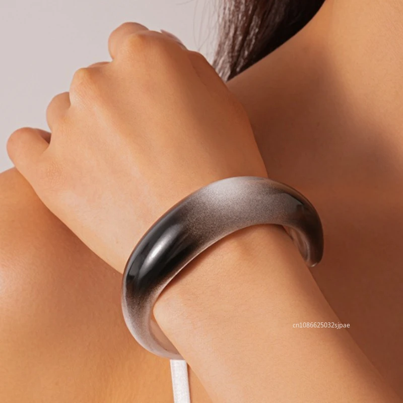 جديد النمط الصيني الاكريليك التدرج الإسورة للنساء هندسية التعميم افتتاح الراقية سوار المرأة حلية مجوهرات 2025 هدية #1