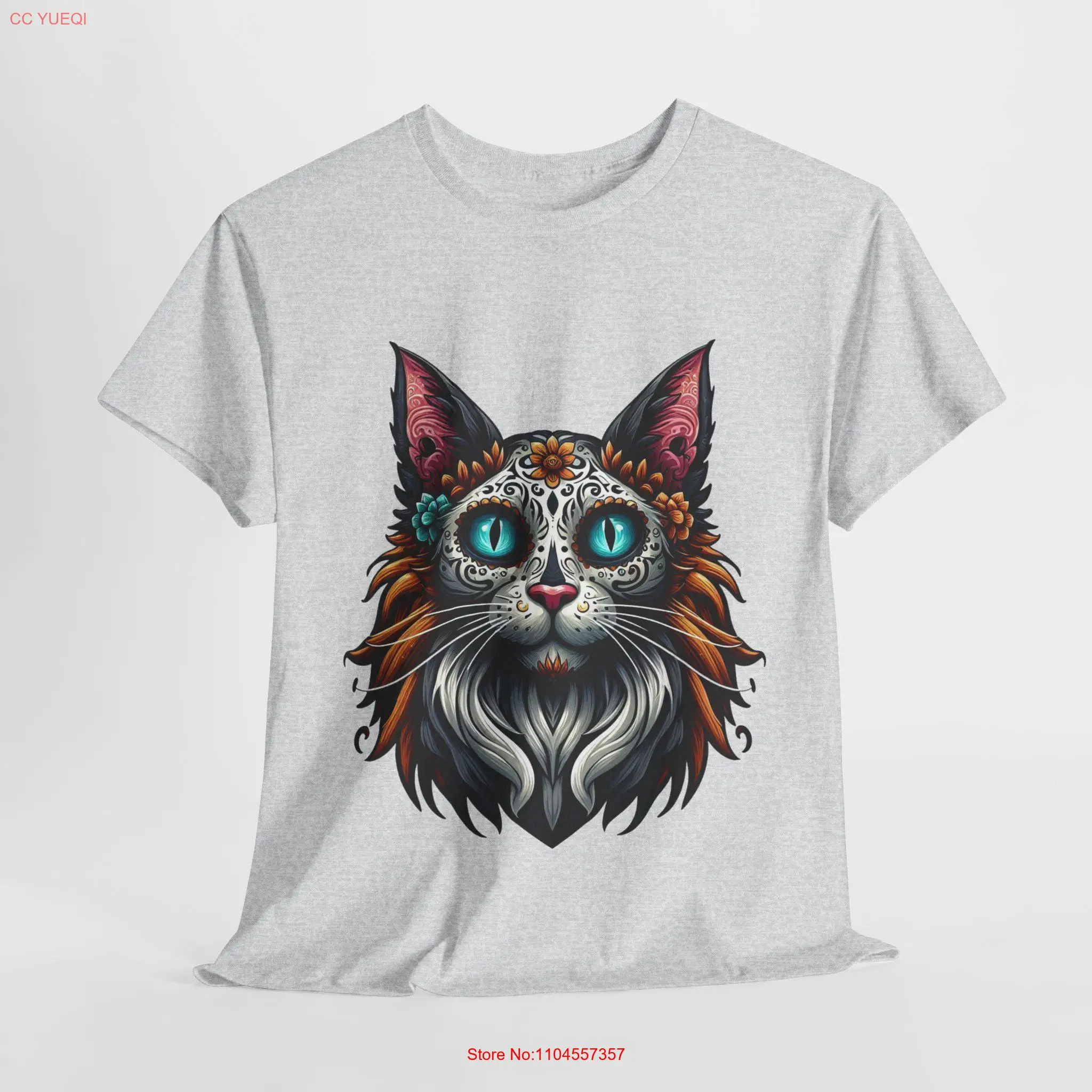 Maine Coon Alebrije Design Heavy Cotton T Shirt long or short sleeves