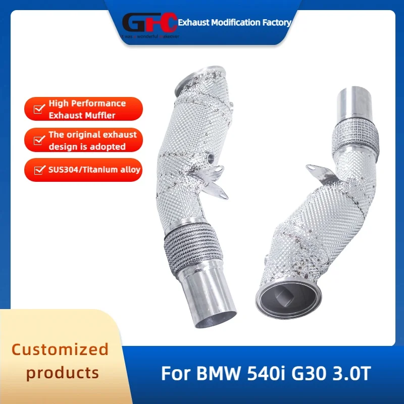 

GFC Catless Downpipe Выхлопная труба для BMW 540i G30 3.0T Высокопроизводительная выхлопная система из нержавеющей стали 304