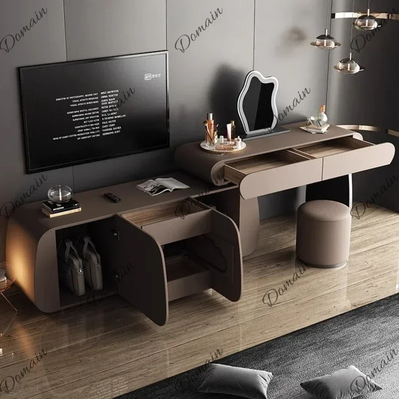 XX Dressing Table Desk Dressers TV Stand Bedroom Furniture Luxury Top Makeup Table Cabinet Vanity Toiletries Illuminated Makeup
