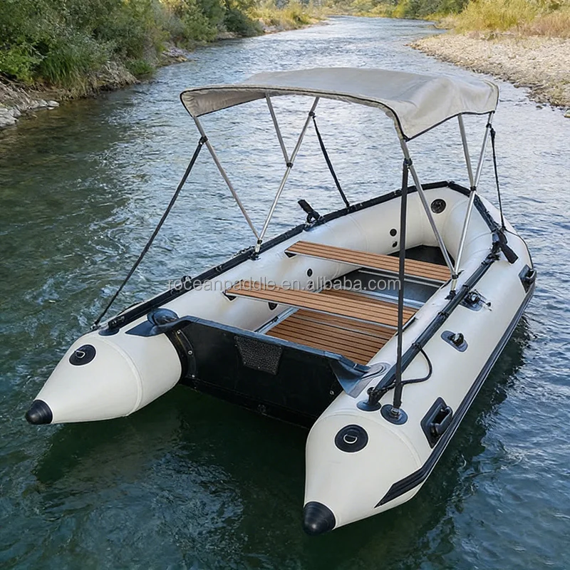 High Quality 4.2m Heavy Duty 0.9mm/1.2mm PVC Inflatable Boat Thickened Fishing Speed Boat