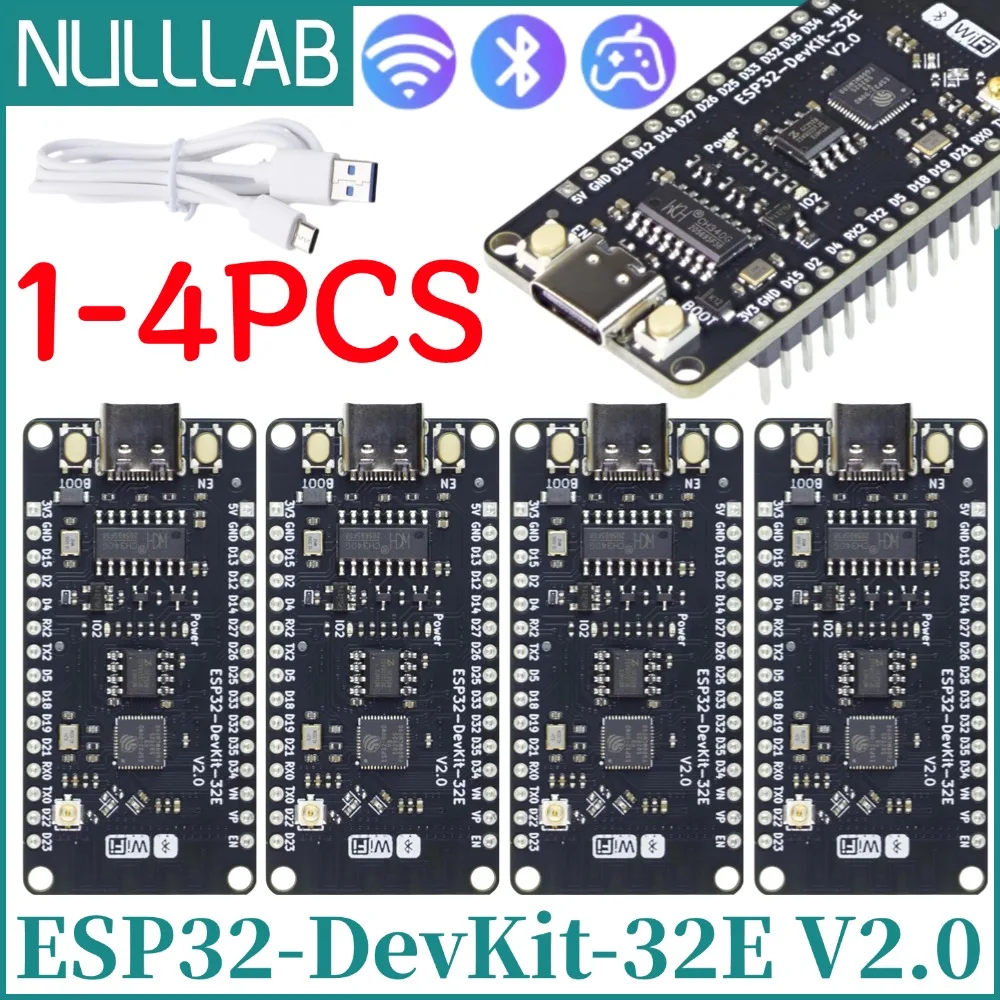 Upgraded ESP32 Development Board with USB-C Port, Equipped ESP32-D0WD-V3 Chip and 4MB Flash, 2.4GHz WiFi + BLE & Classic Bluetoo