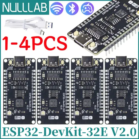 Upgraded ESP32 Development Board with USB-C Port, Equipped ESP32-D0WD-V3 Chip and 4MB Flash, 2.4GHz WiFi + BLE & Classic Bluetoo