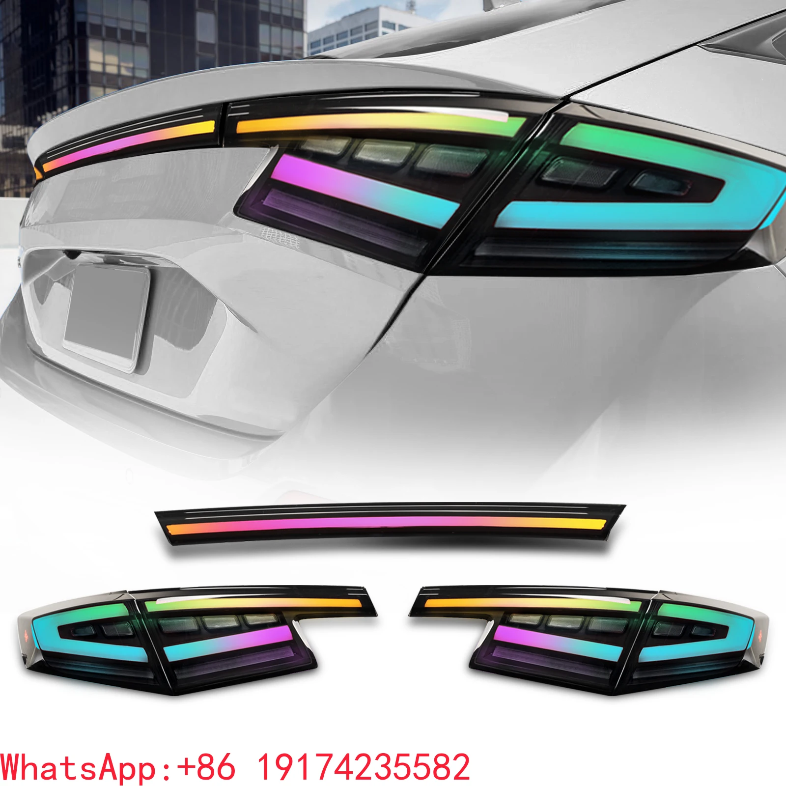 

ДляArchaic RGB светодиодные задние фонари в сборе для Honda Civic Hatchback Type-R 2021+ 11-го поколения, задний фонарь, тюнинг автомобиля, красочный задний фонарь