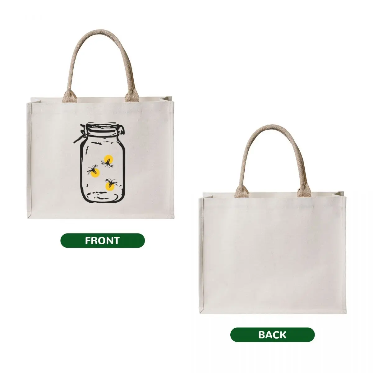 Lightning Bugs in a Mason Jar Tote Bag woman shopping bag Shopping bags bags for women