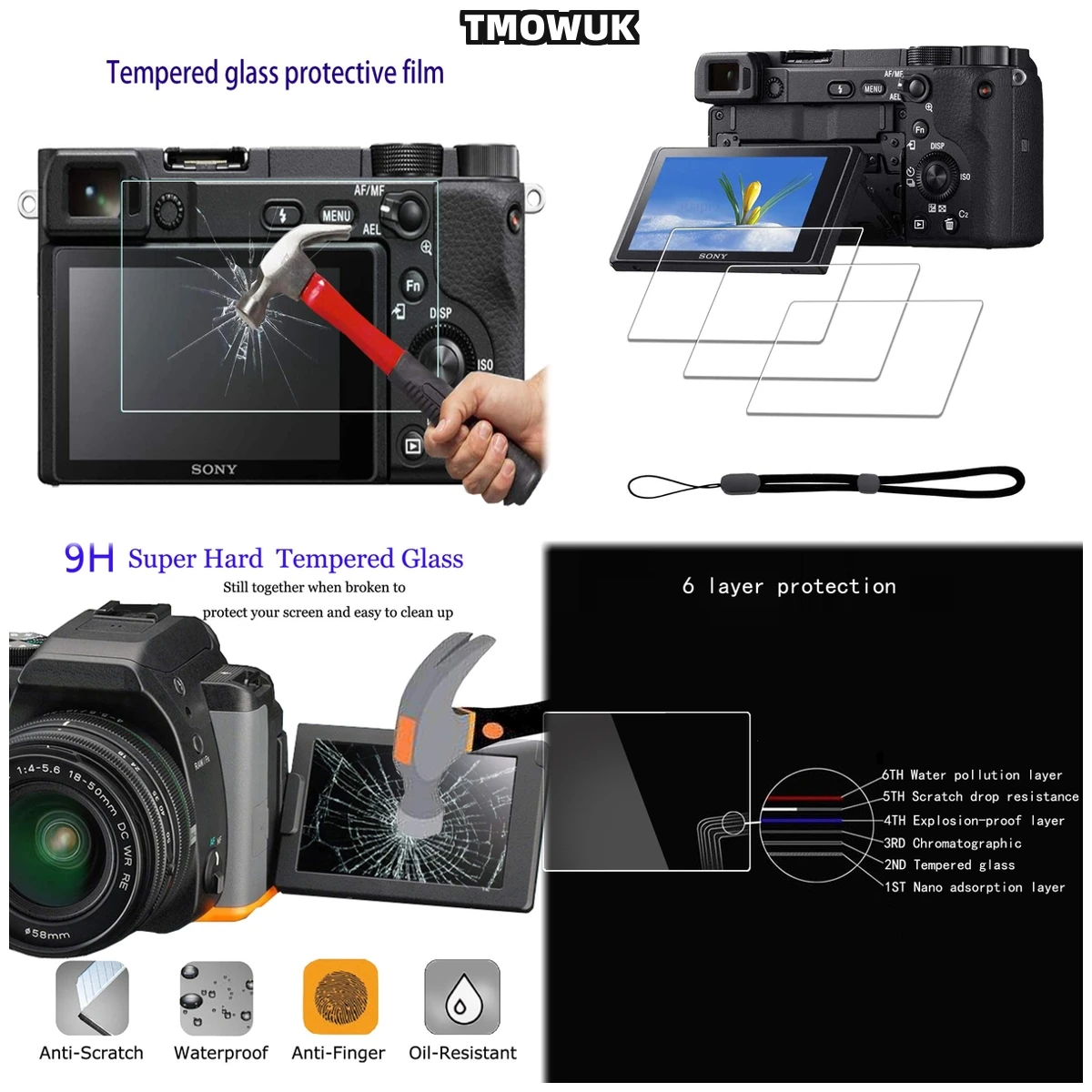 

Tempered Glass Screen Protector For A9II A77 A77II A7II A7III A9 II A7RII A7RIII A7SII