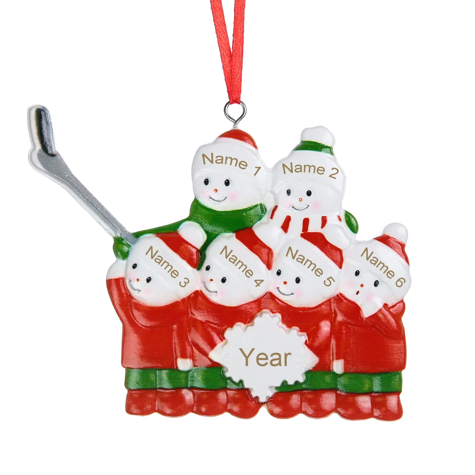 

Personalized Snowman Engraved Pendant with 2-6 Names Christmas Tree Hanging Ornament Holiday Decoration Xmas Gift