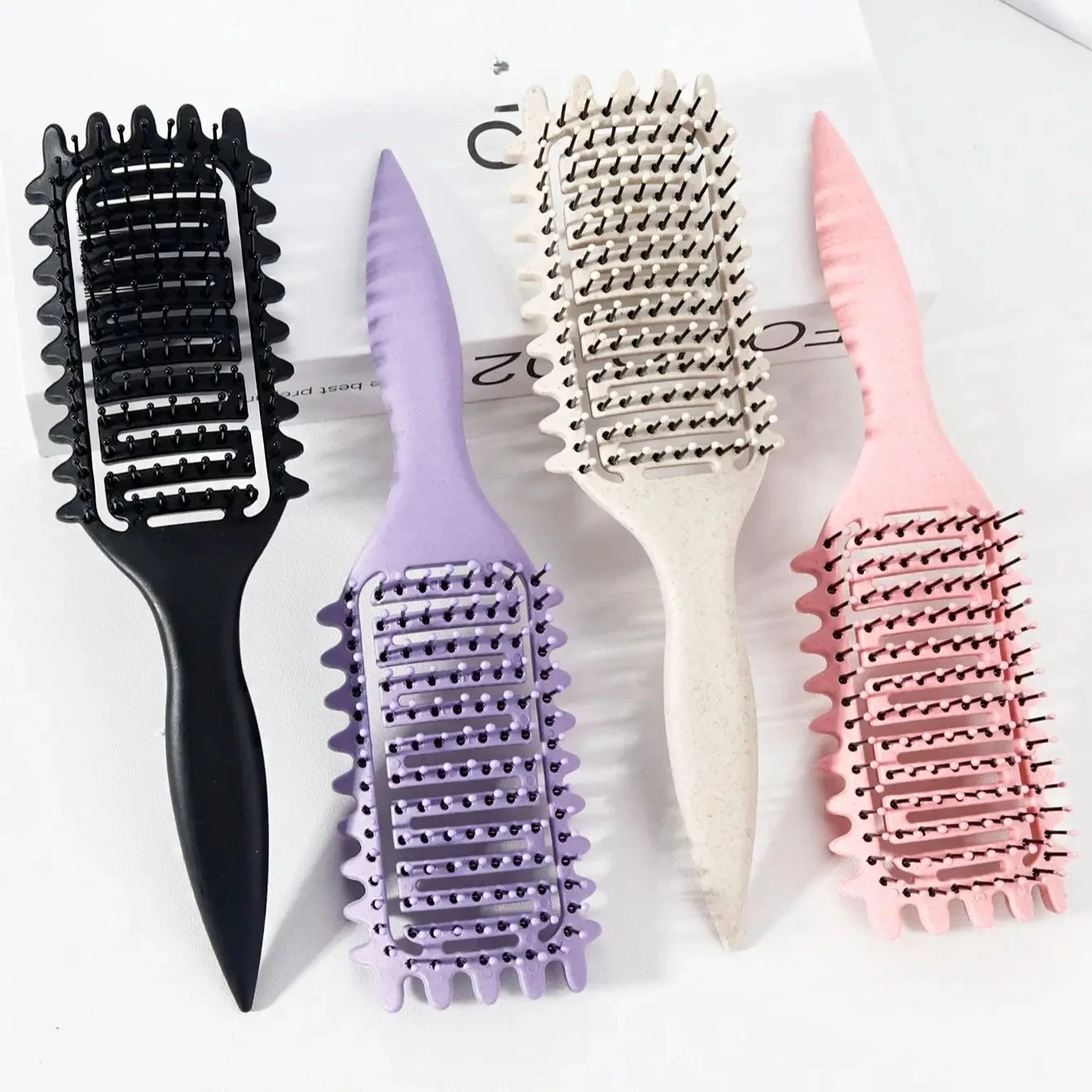 1pc Curly Hair Styling Brush - with Nylon Bristles and ABS Handle, Suitable for All Hairstyles, Available in Multiple Colors