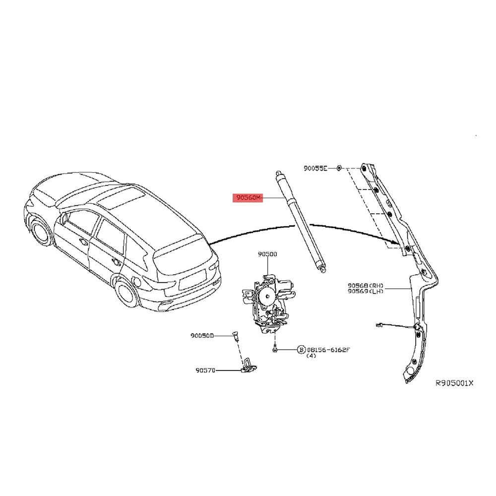 Rear Left Right Electric Tailgate Support Liftgate Strut For Infiniti QX60 2014 2015 2016 2017 905603JA0A 905603JA0D 905603JA0C