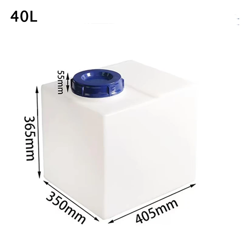 Large Capaci Square Plastic RV Water Tank 40L Outdoor Travel Drinking Water Storage Container for Trailer Boat Yacht