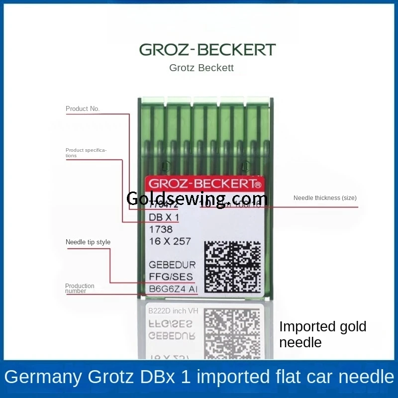 

100PCS 10bag Germany Imported Dbx1 Db1 Groz Sewing Machine Needles Groz-Beckert Db*1 Heat-Proof Titanium Gebedur Gold Needle 11