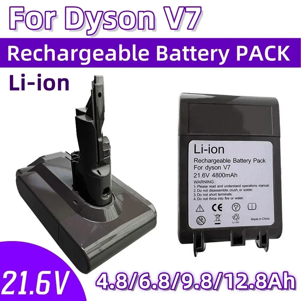 

V7 21.6v 4.8/6.8/9.8/12.8Ah High-capacity 21.6V Original Battery for Dyson V7 Motorhead Animal Absolute SV11 Battery DE FR RU