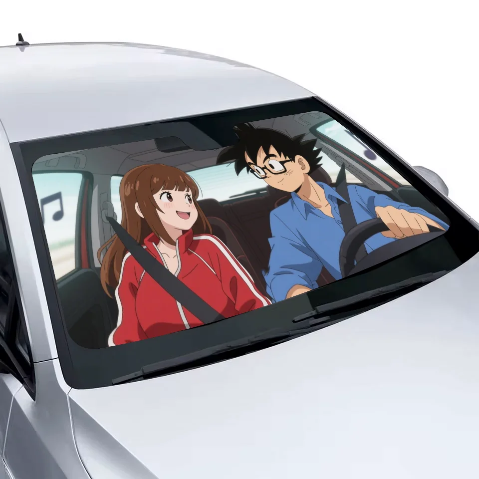 أنيمي لعبة دراغون بول سيارة ظلة الزجاج الأمامي المضادة للأشعة فوق البنفسجية حماية الجبهة الشمس الظل التبريد حامي للمركبة الداخلية