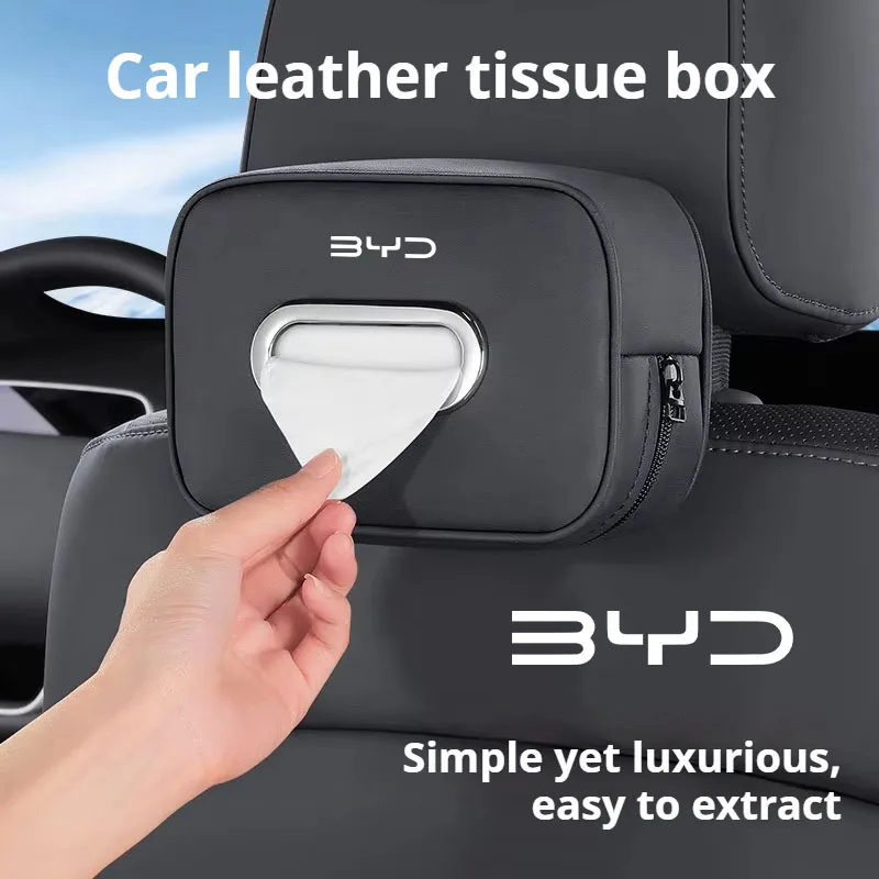 For BYD Atto 3 Han EV Dolphin Durable Second Song Pro Tang Dm QIn PLUS MAX Yuan SHARK 6 napkin paper hanging bag Car Tissue box