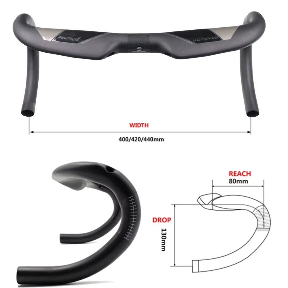 Carbon Fiber Bike Handlebar 31.8mm Bike Track Inner Line Style Road Handlebar