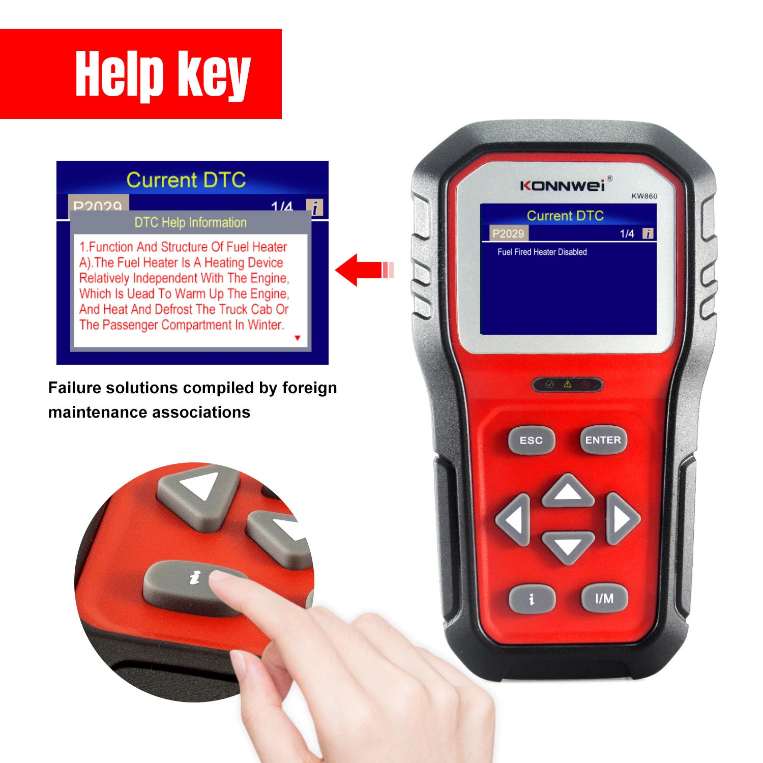 2026 KONNWEI KW860 Car OBD2 Diagnostic Tool Professional Battery Tester Cars I/M Readiness Oil Lamp Error Code Reader Auto Tool - view 5