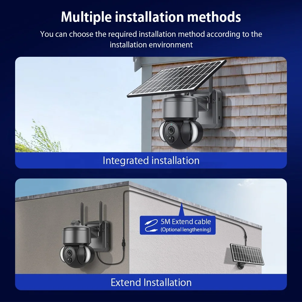 جديد أسود لوحة طاقة شمسية الطاقة HD 4MP 4G IP كاميرا البطارية الشمسية الكاشف كاميرا 4MP شبكة كاميرا تلفزيونات الدوائر المغلقة #5