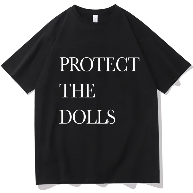 Protect The Dolls Letter T Shirts Unisex Fashion Casual Merch Shirt Kpop Short Sleeve Shirt kpop Harajuku Print Top Tees Tshirts