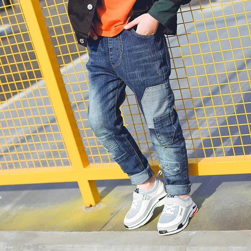 أطفال بنين ملابس نحيل الجينز السراويل الكلاسيكية الأطفال الرضع الدنيم الملابس قيعان الطفل السراويل 4 5 6 7 8 9 10 11 سنة #3