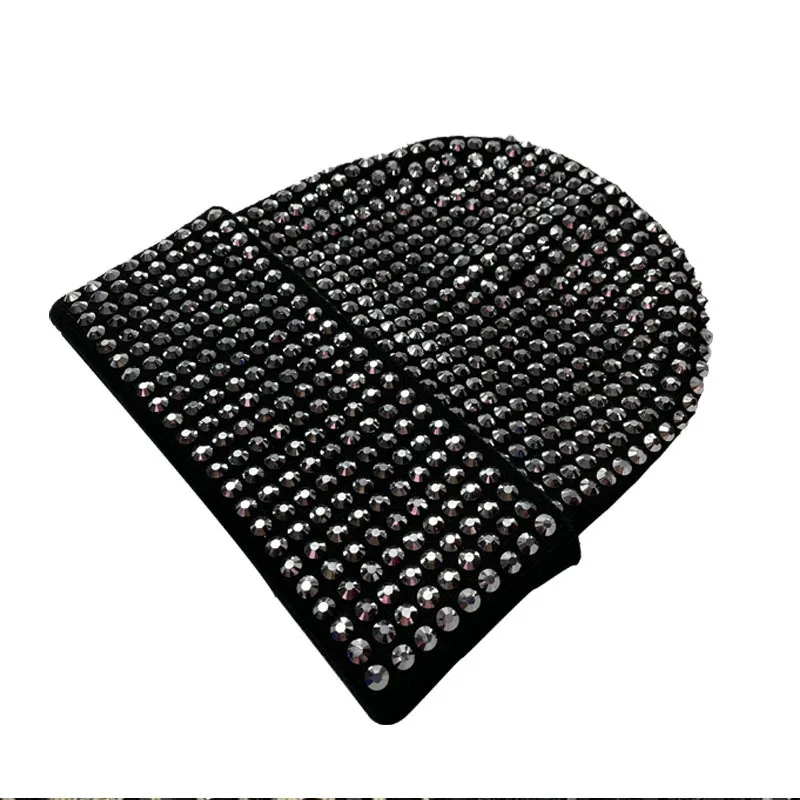 Fashion Autumn and Winter Rhinestone Knitted Cap Warm Cold-proof Brimless Penny Cap Street Trend Brand Hip-hop Hat Leisure Cap