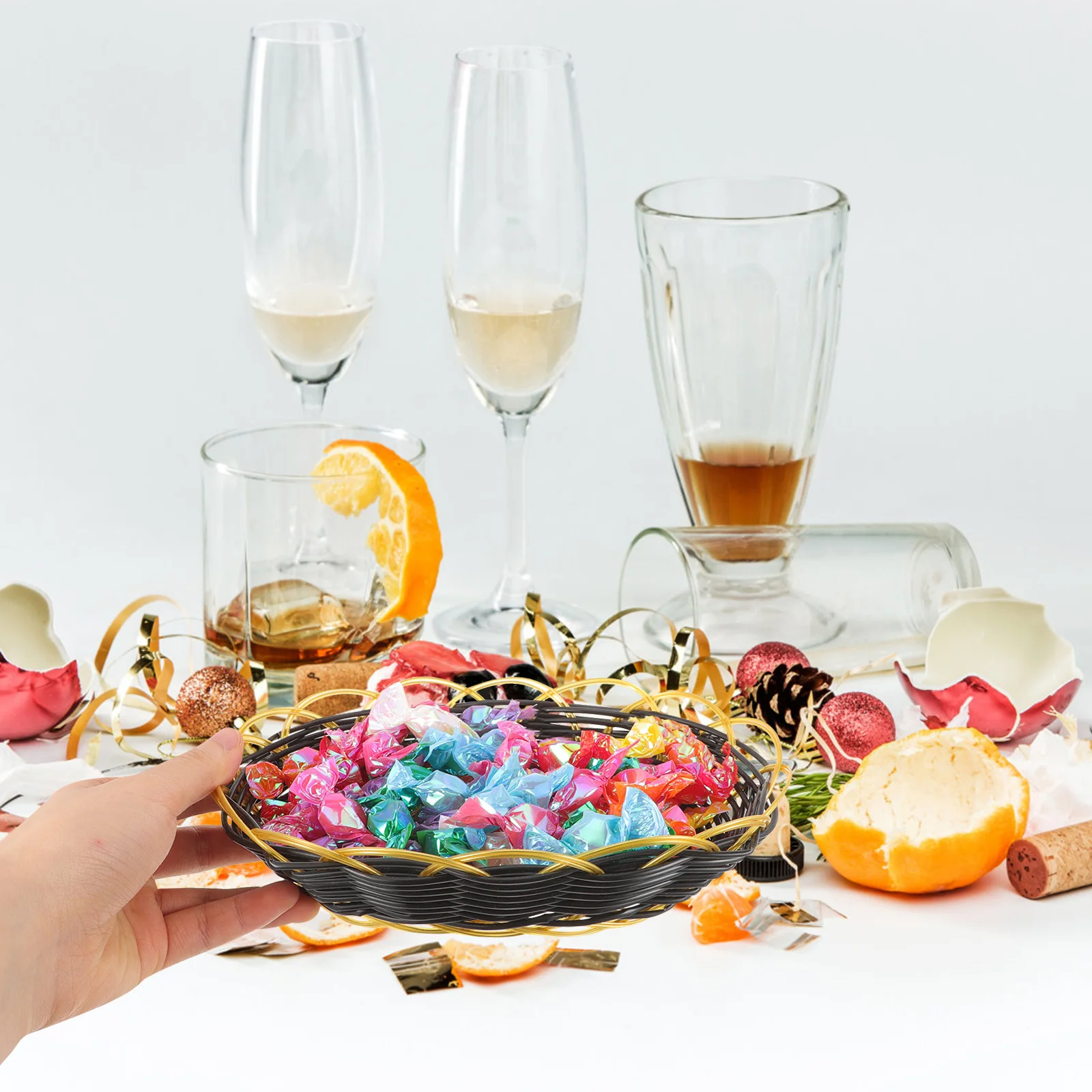 6Pcs Fast Food Baskets Plastic Storage Containers Multipurpose Snack Organizers Large Capacity Bread Holder Popcorn