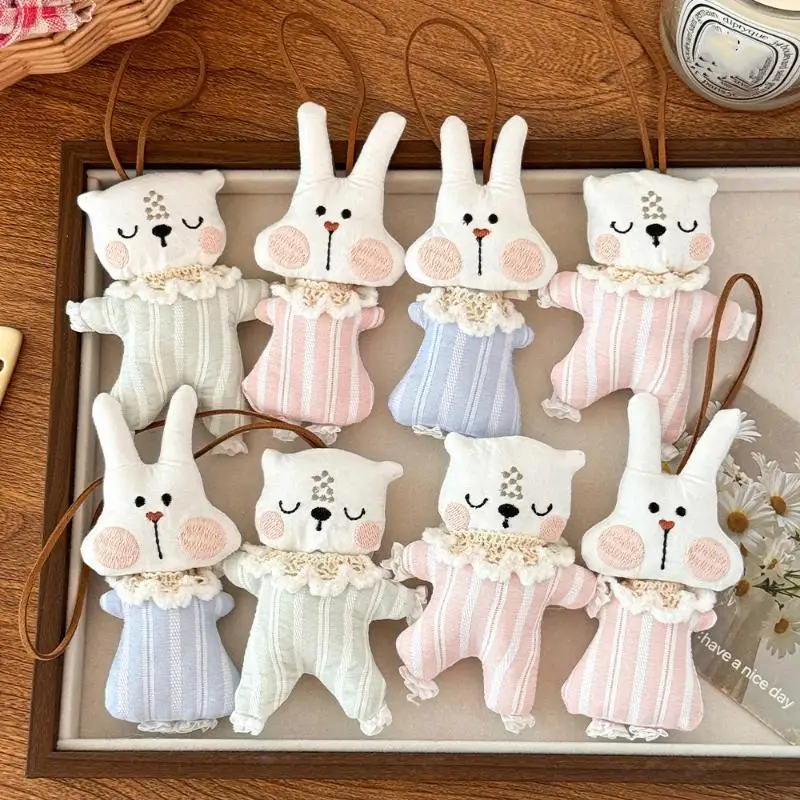 Cute Fabric Bunny Cartoon Pendant Cute Bag Charm Practical Handmade Key Chain