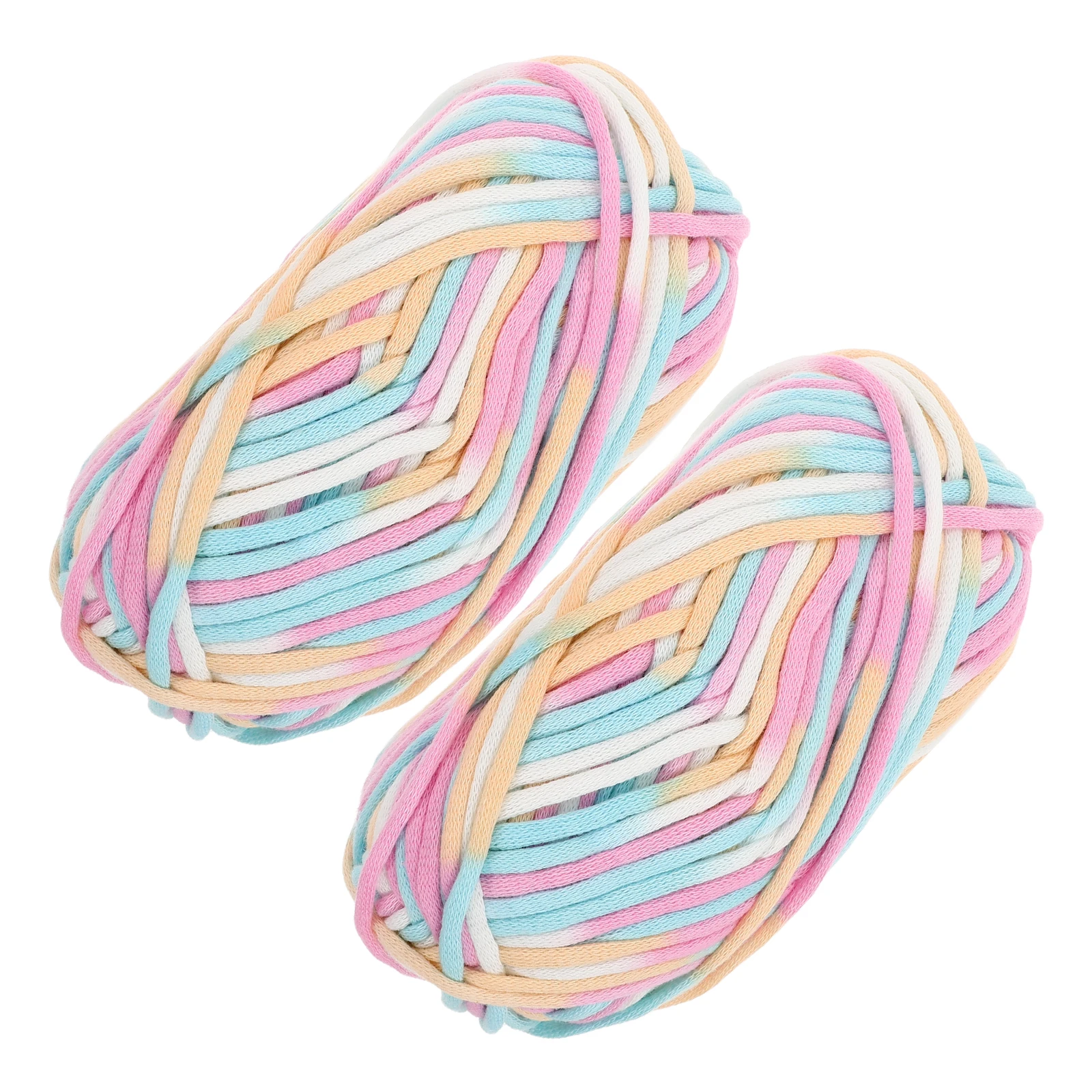 

2Pcs Colored Braided Wool Yarn Handmade Crochet Knitting Thread Thick Cotton Portable Beginner Supply For Sweaters Scarves Home