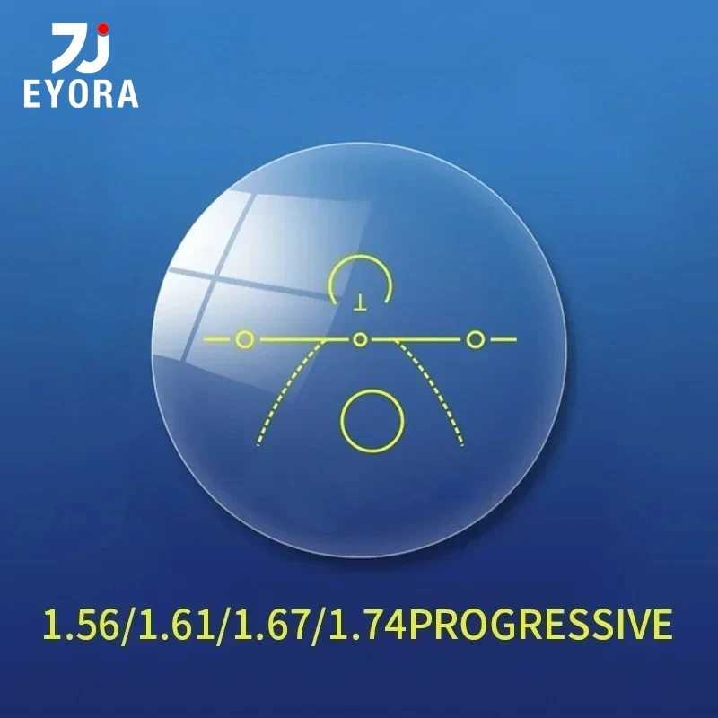 

EYORA 1.56 1.61 1.67 1.74 Index Progressive Aspheric Customized Lenses Prescription Glasses Lenses for Myopia Hyperopia 1 Pair