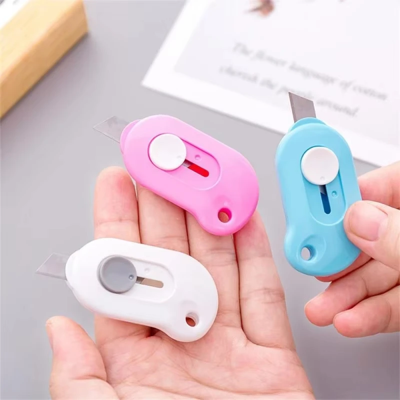 

1~10PCS Cute Solid Color Mini Portable Utility Knife Paper Cutter Cutting Paper Razor Blade Office Stationery Escolar Papelaria