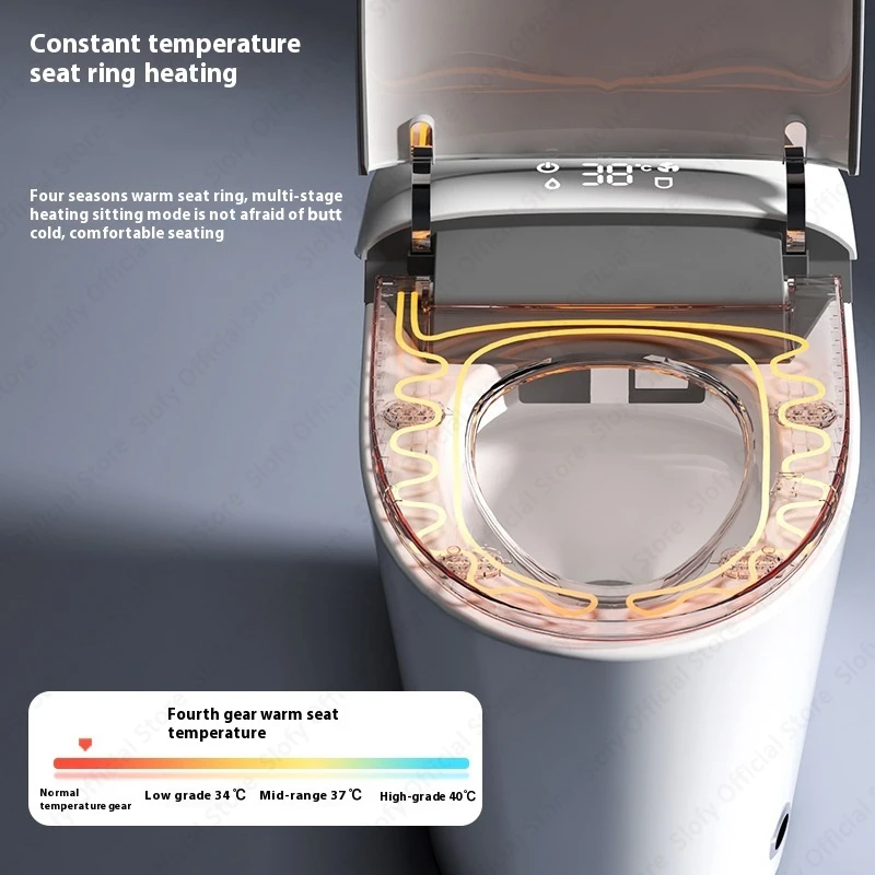 Modern Smart Toilets With Seat Ring Heating Foot Touch Sensor All-in-one Intelligent WC Silent Slow Drop Power Outage Flushing