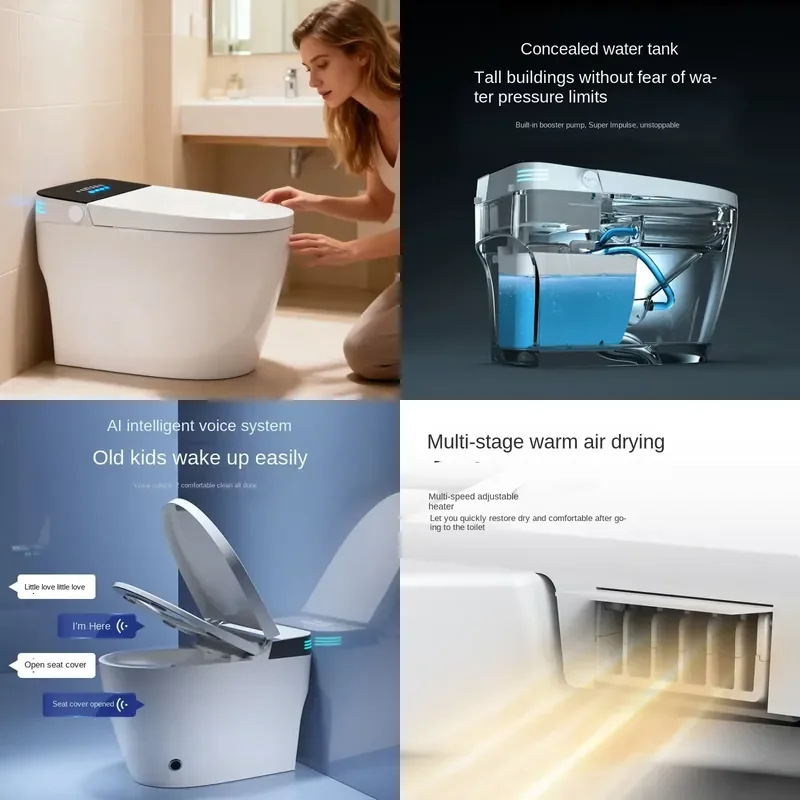 for Intelligent Electronic Bidet Toilet Seat with Remote Control Rear Wall Bathtub Integrated Bathroom Floor Installation
