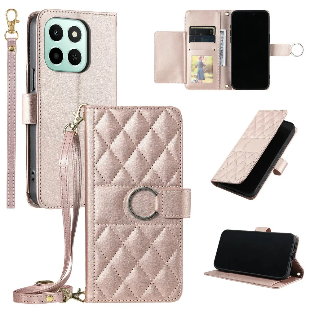 

Флип-чехол для Huawei Honor X9C 5G с 4 картами, кожаный текстурированный кошелек через плечо, чехол Honor X5B X6C X7C X7 C X9C, роскошная книга Funda