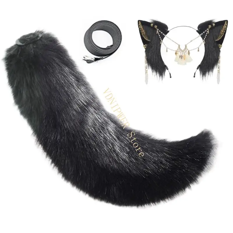 

Уши волков повязки на голову хвост волк косплей костюм волчья уши хвост Хэллоуин D08E