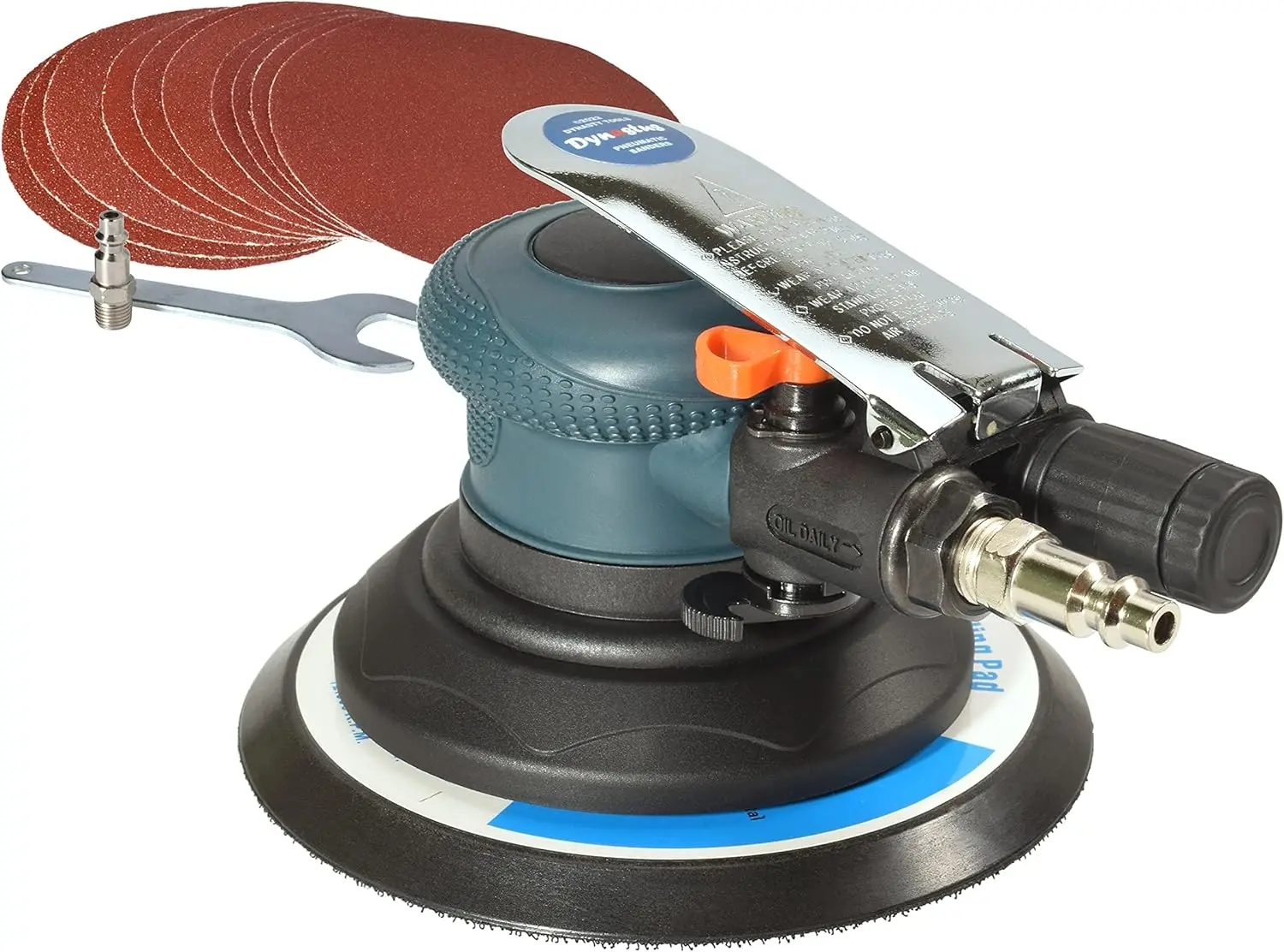 

6-Inch Dual Action Air Sander with Velcro Pad and 10 Sanding Discs for Smooth Polishing