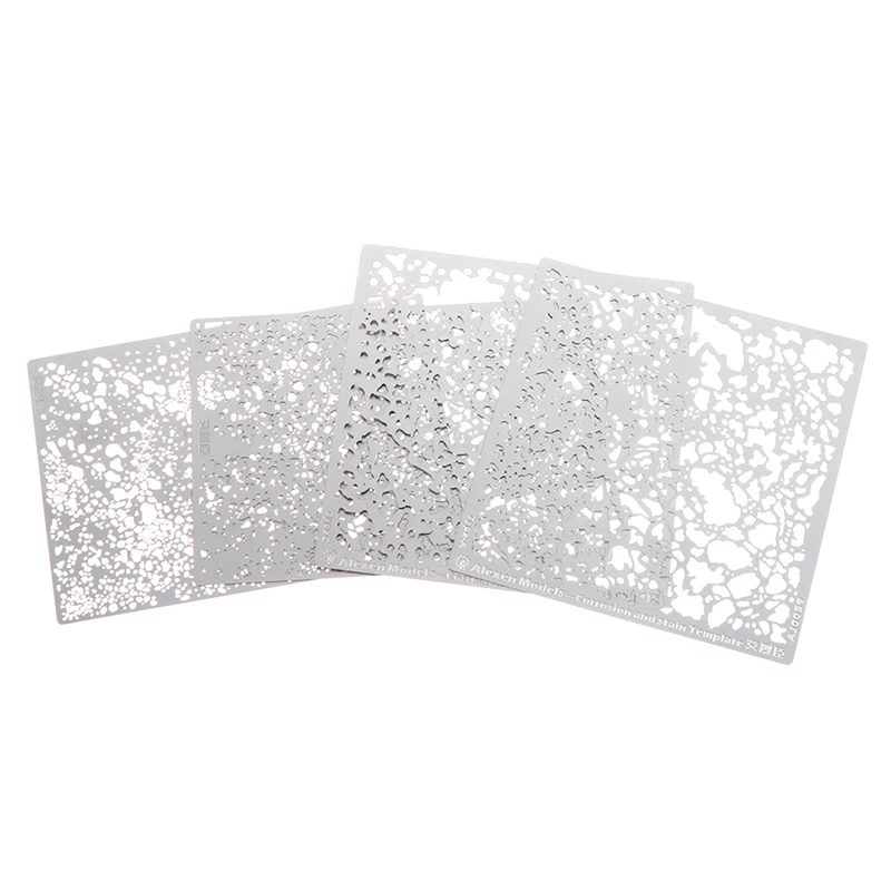 استنسل تأثير الصدأ النموذجي - قوالب تآكل وصبغ واقعية لتجوية الخزان/المركبات، ألواح رش قابلة لإعادة الاستخدام