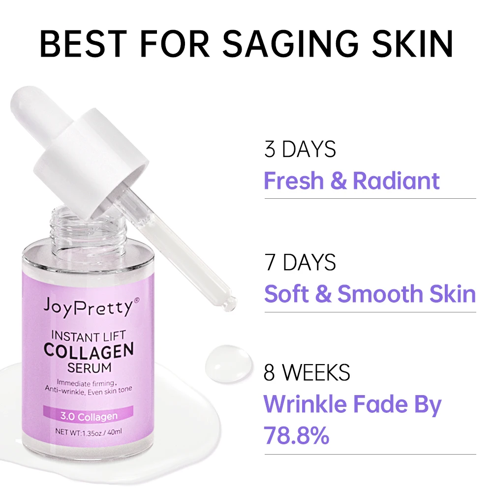 Collagen Serum Anti Wrinkle Aging Face Lift Firm Skin Care Moisturising Smooth Fine Lines Vitamin C Facial Serum Cosmetics