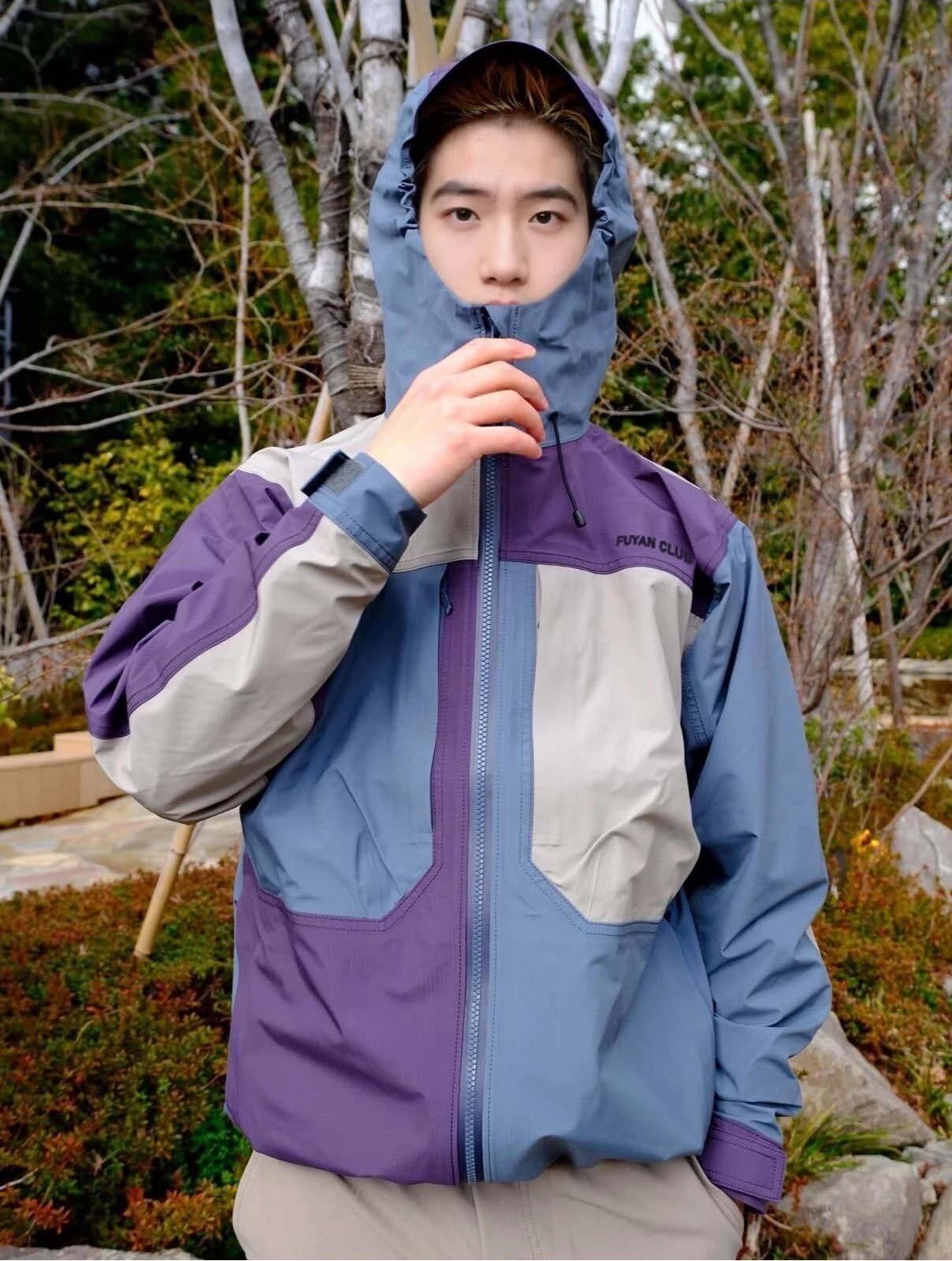 

Женская ветрозащитная водонепроницаемая куртка Fuyan 3-в-1, новая модель 2026 года, для походов и альпинизма, с цветовыми блоками